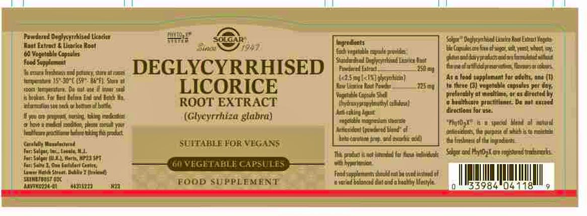 Solgar Deglycyrrhised Licorice Root Extract 60 Capsules - 2