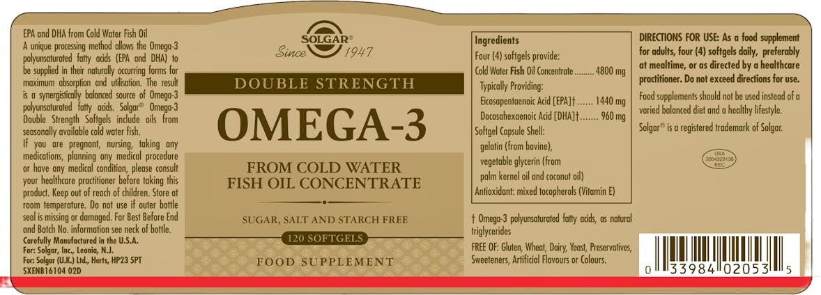Solgar Double Strength Omega-3 120 Softgels - 2