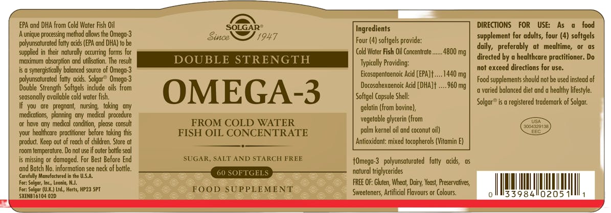 Solgar Double Strength Omega-3 60 Softgels - 2