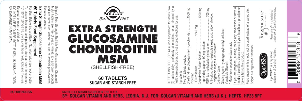 Solgar Extra Strength Glucosamine Chondroitin MSM Tablets 60 Pack - 2