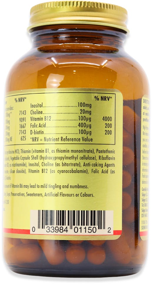 Solgar Vitamin B-Complex "100" Extra High Potency 100 Capsules - 3