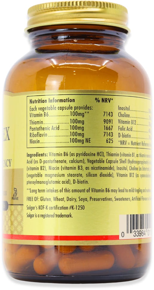 Solgar Vitamin B-Complex "100" Extra High Potency 100 Capsules - 2