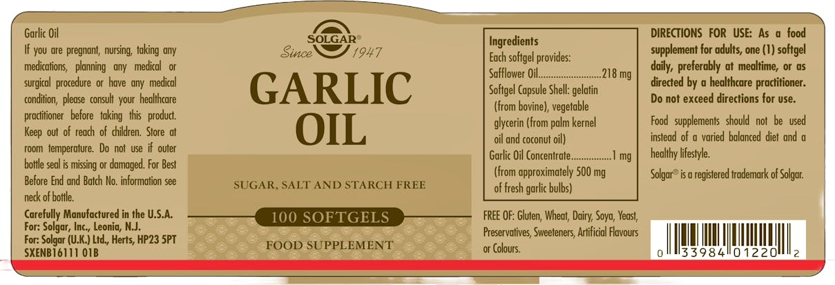 Solgar Garlic Oil 100 Softgels - 2