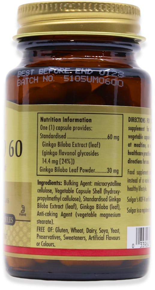 Solgar Ginkgo 60 60 Capsules - 2