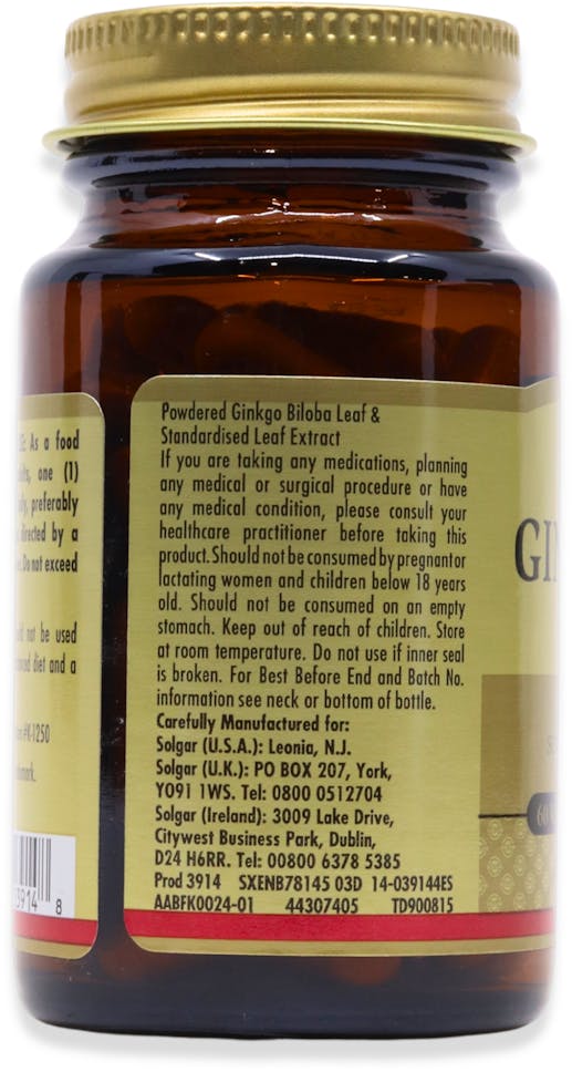 Solgar Ginkgo 60 60 Capsules - 4
