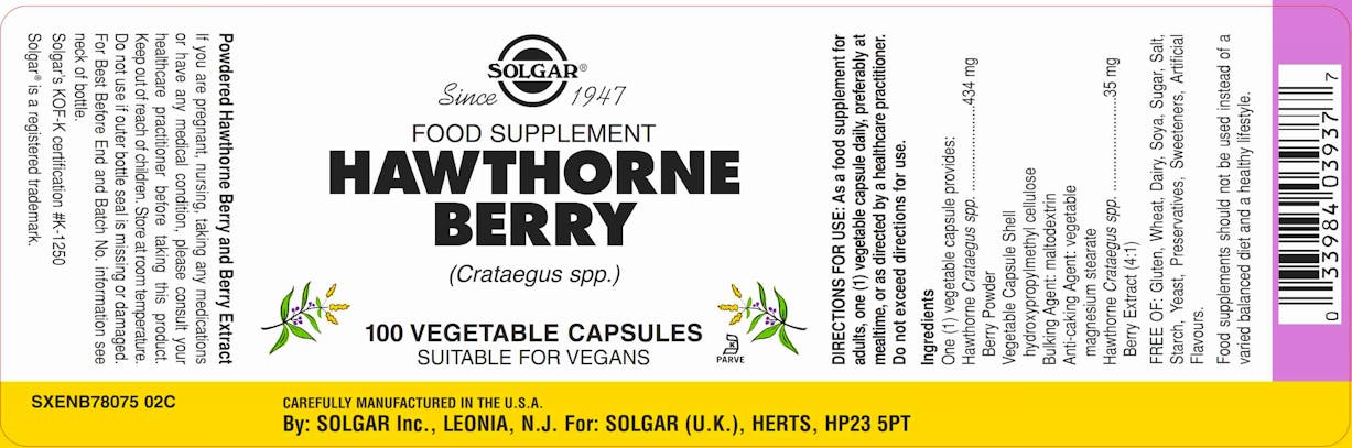Solgar Hawthorne Berry 100 Capsules - 2
