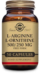 Solgar L-Arginine L-Ornithine 500mg/250mg 50 Capsules
