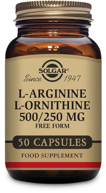 Solgar L-Arginine L-Ornithine 500mg/250mg 50 Capsules