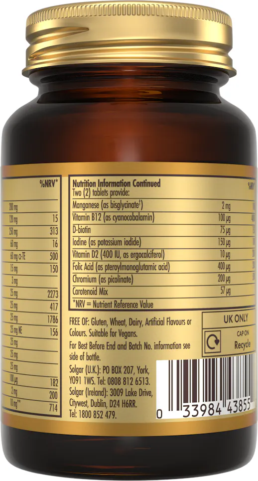 Solgar Men's 50+ Vitality Multivitamin 60 Tablets - 3