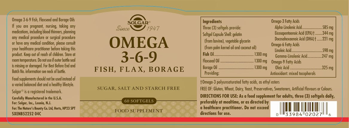 Solgar Omega 3-6-9 60 Softgels - 2