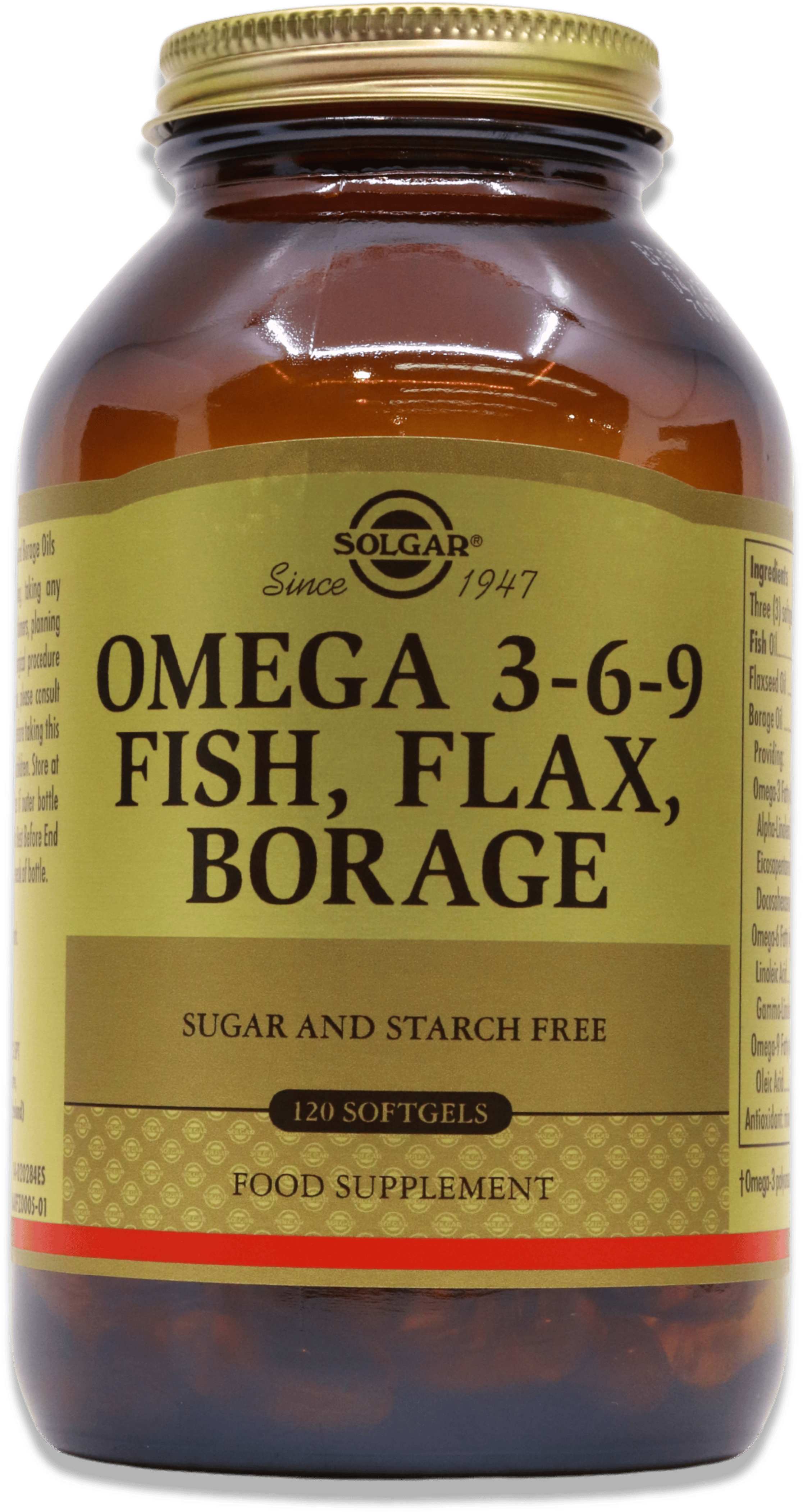 Solgar Omega 3-6-9 Fish, Flax, Borage 120 Softgels