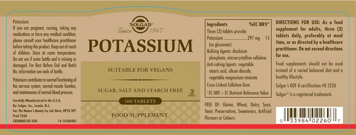 Solgar Potassium 100 Tablets - 2