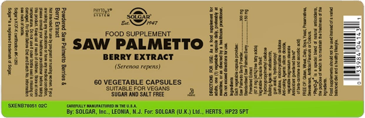 Solgar Saw Palmetto Berry Extract 60 Capsules - 2