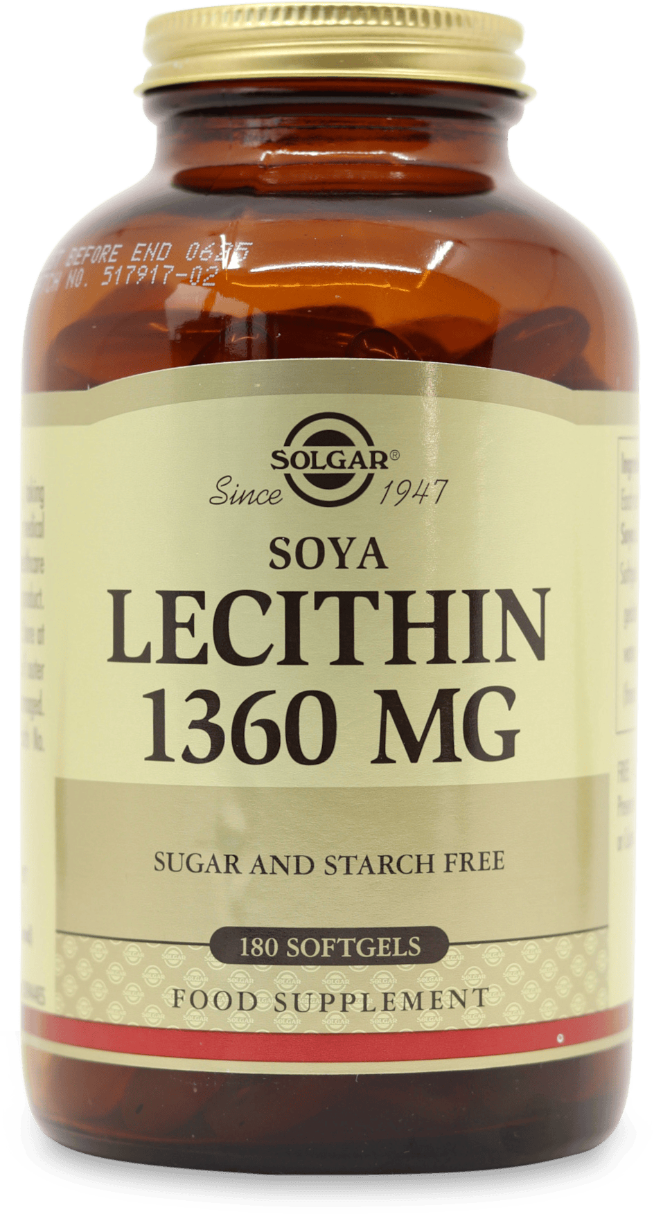 Solgar Soya Lecithin 1360mg 180 Softgels
