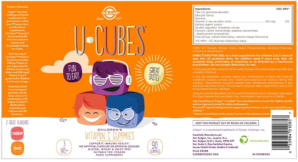 Solgar U-Cubes Children Vitamin C 90 Gummies - 2