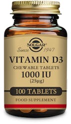 Solgar Vitamin D3 1000IU (25μg) 100 Chewable Tablets