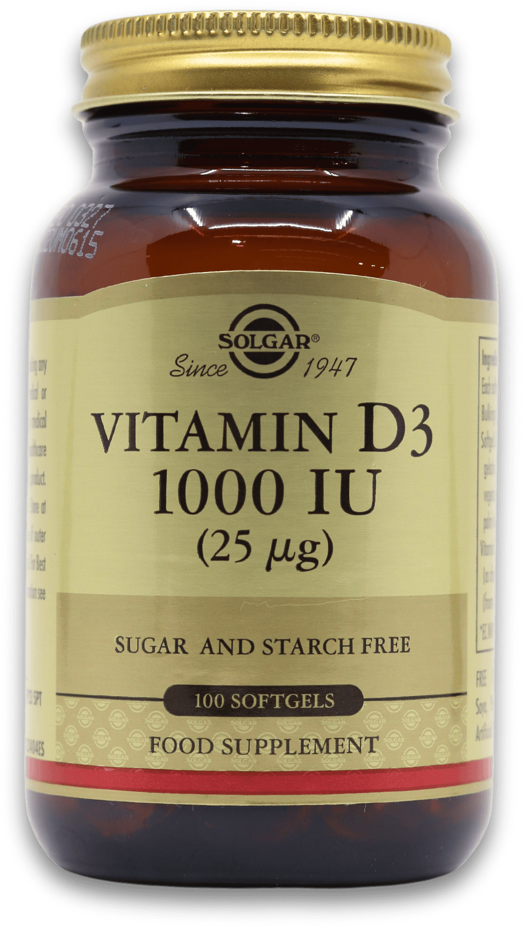 Solgar Vitamin D3 1000IU (25µg) 100 Softgels