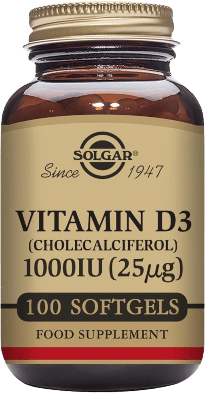 Solgar Vitamin D3 1000IU (25µg) 100 Softgels