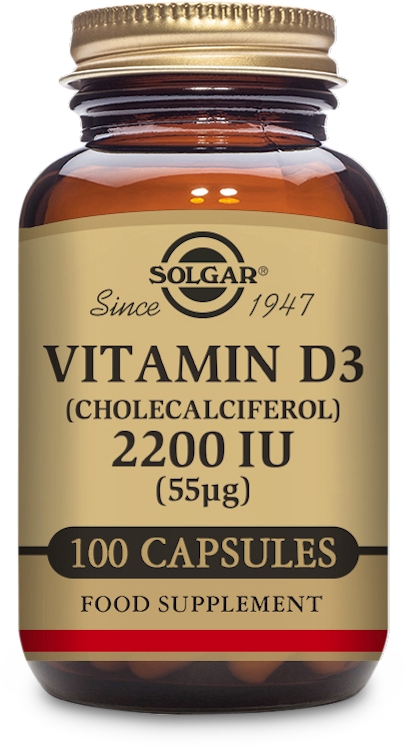 Photos - Vitamins & Minerals SOLGAR Vitamin D3  2200IU (55µg) 100 Capsules (Cholecalciferol)