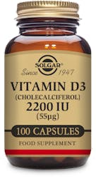 Solgar Vitamin D3 (Cholecalciferol) 2200IU (55µg) 100 Capsules