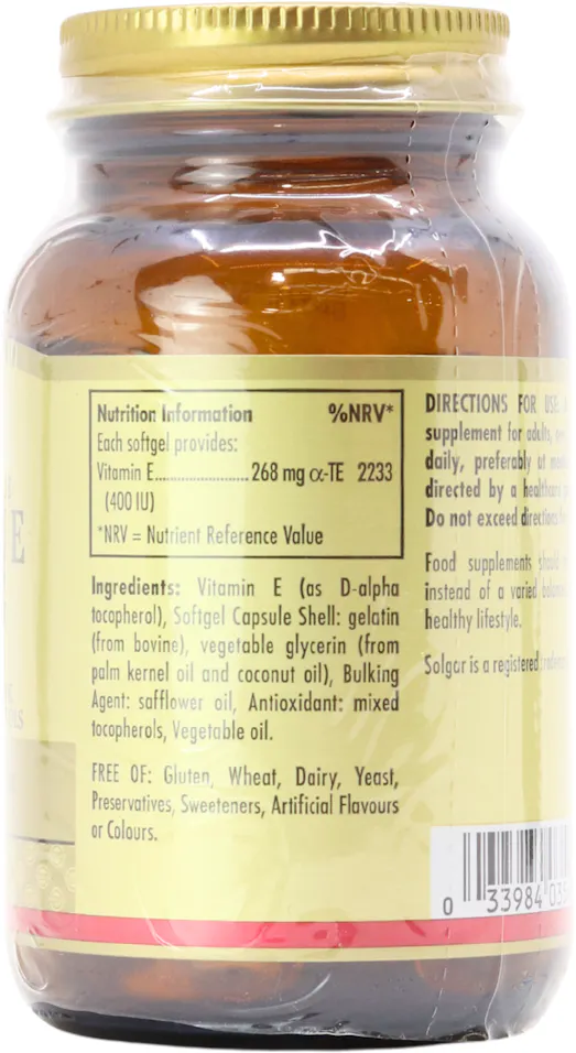 Solgar Vitamin E 268 mg (400 IU) 50 Softgels - 2