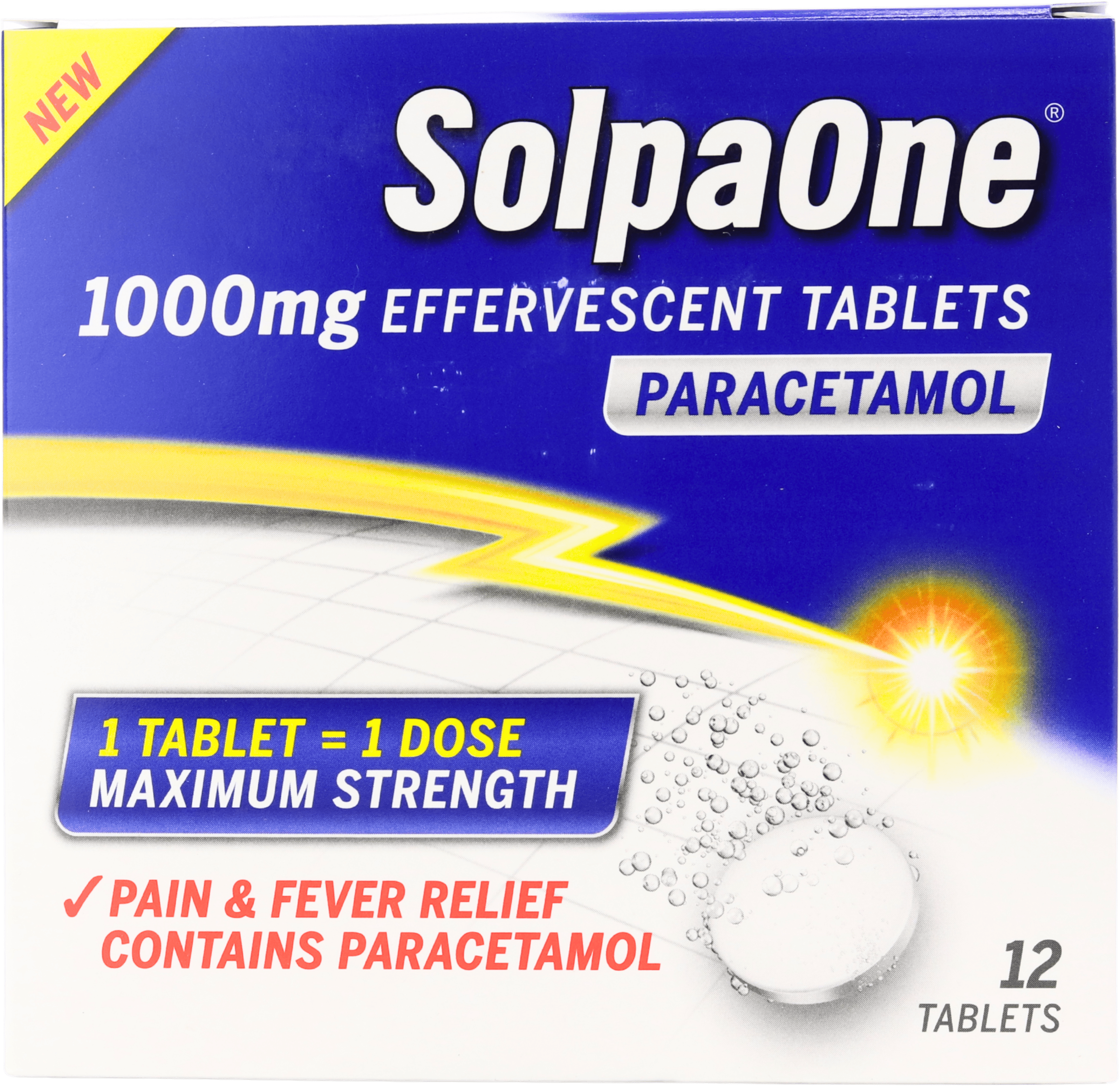 SolpaOne - Paracetamol 1000mg 12 Soluble Tablets