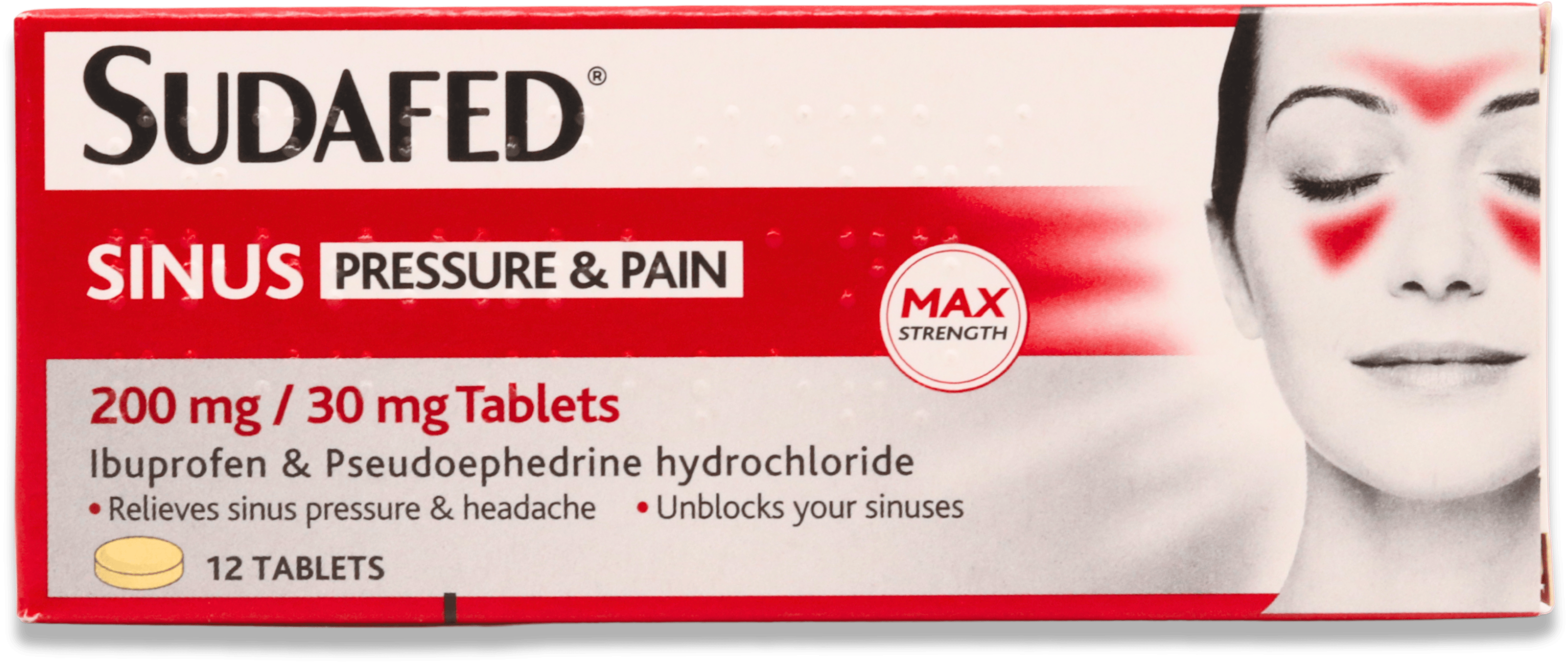 Sudafed Sinus Pressure & Pain 12 Tablets
