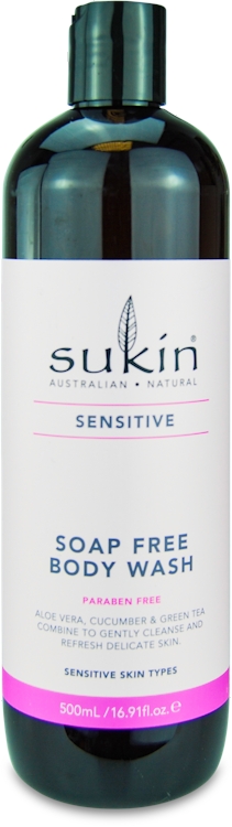 Photos - Shower Gel Sukin Sensitive Soap Free Body Wash 500ml 