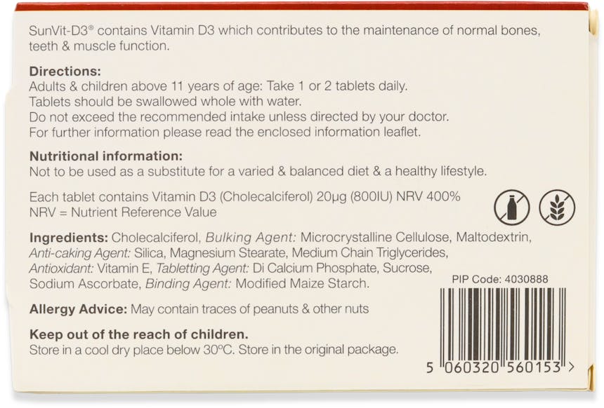 SunVit-D3 800IU 28 Tablets - 2