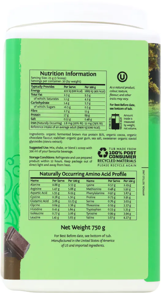 SunWarrior Protein Classic Chocolate 750g - 2