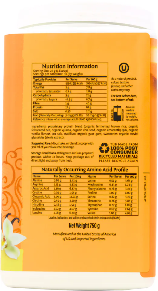 SunWarrior Protein Classic Plus Vanilla 750g - 2
