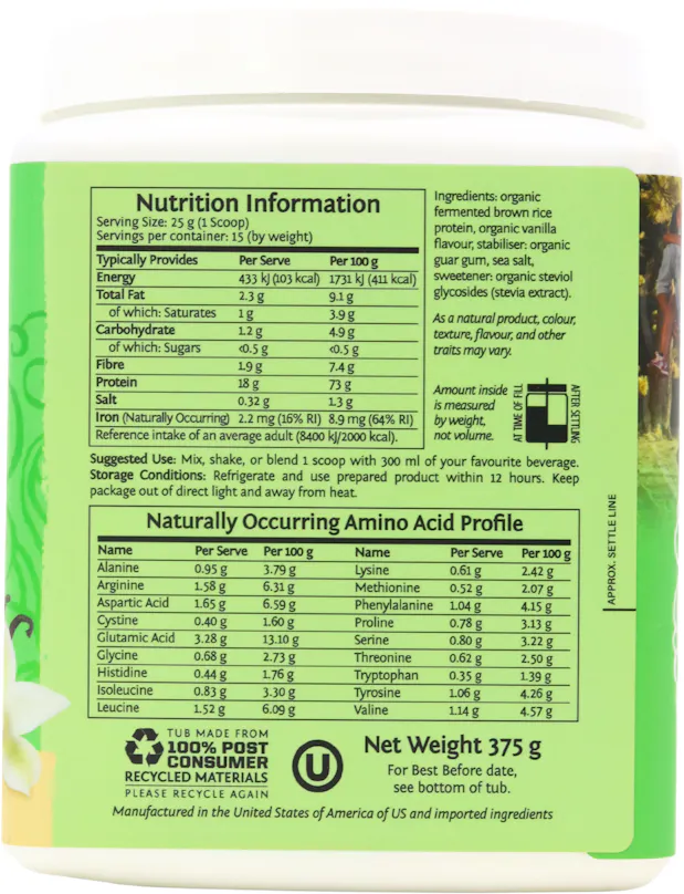 SunWarrior Protein Classic Vanilla 375g - 2