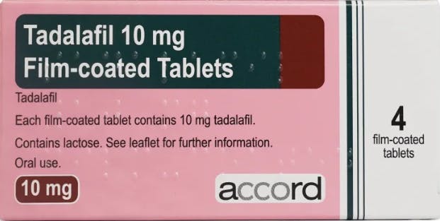 Tadalafil Accord 10mg 4 tablets