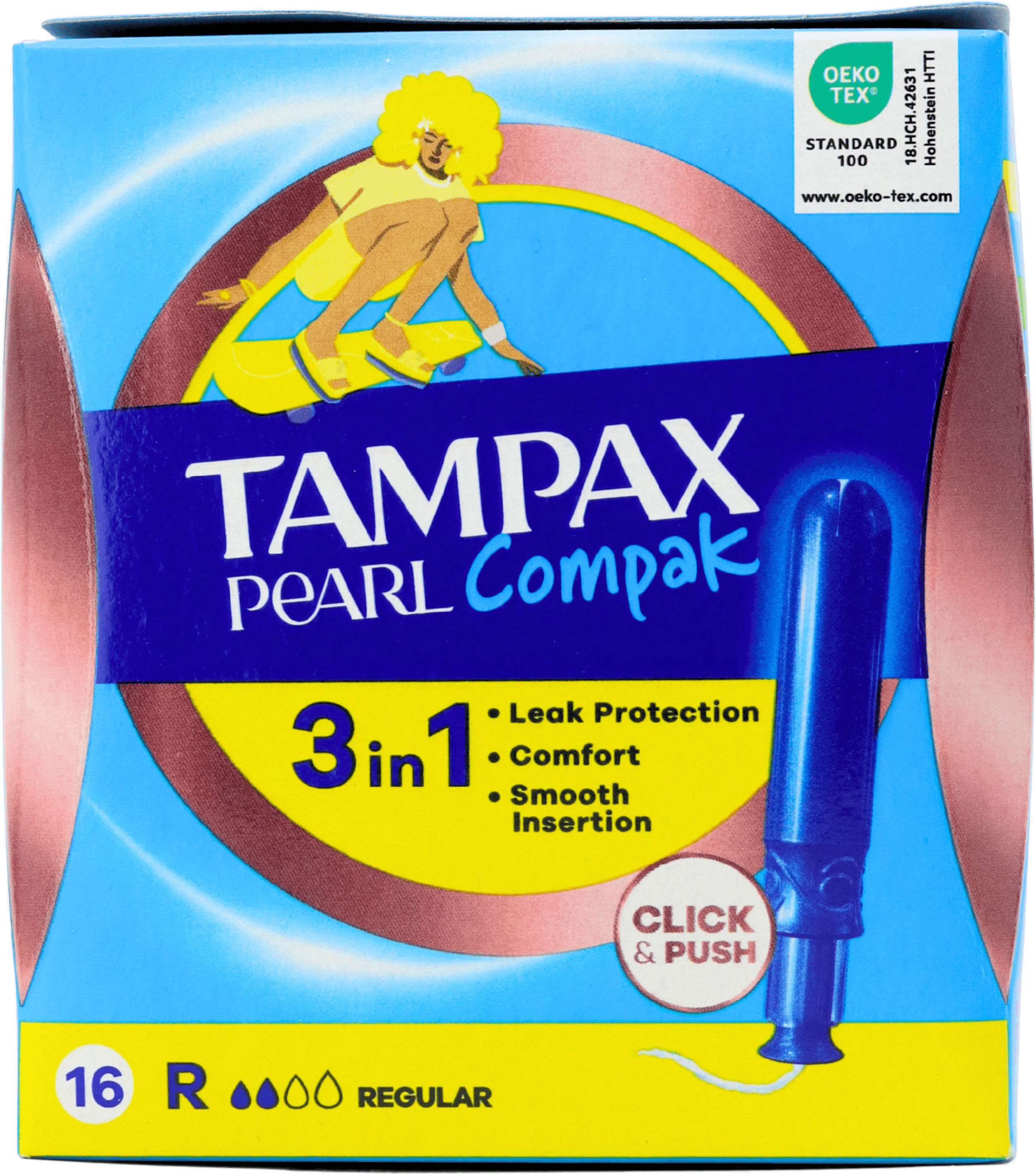 Tampax Pearl Compak Regular Applicator Tampons 16 Pack
