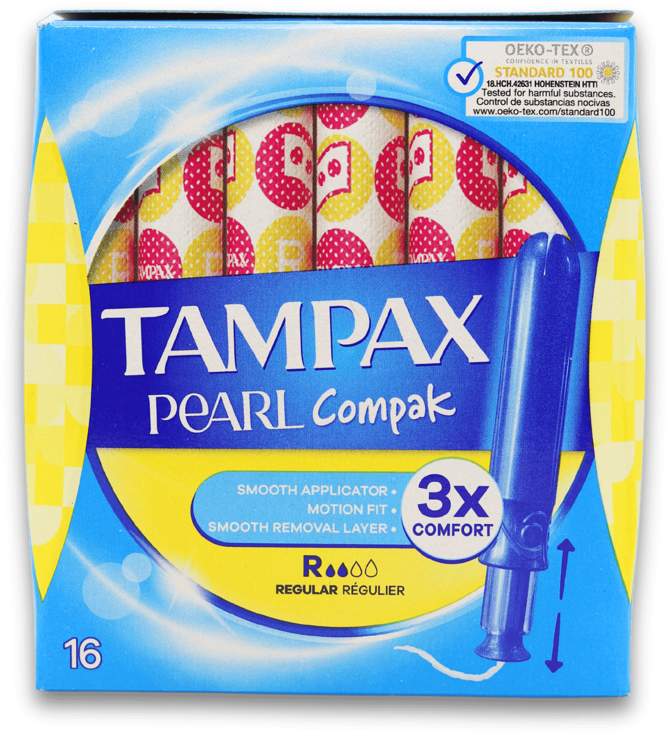 Tampax Pearl Compak Regular Applicator Tampons 16 Pack