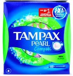Tampax Pearl Compak Super Tampons with Applicator 8 Pack