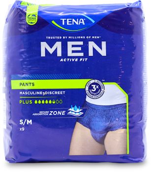 TENA Men Active Fit Pants (Small/Medium) - Pack of 9 - Incontinence Pants