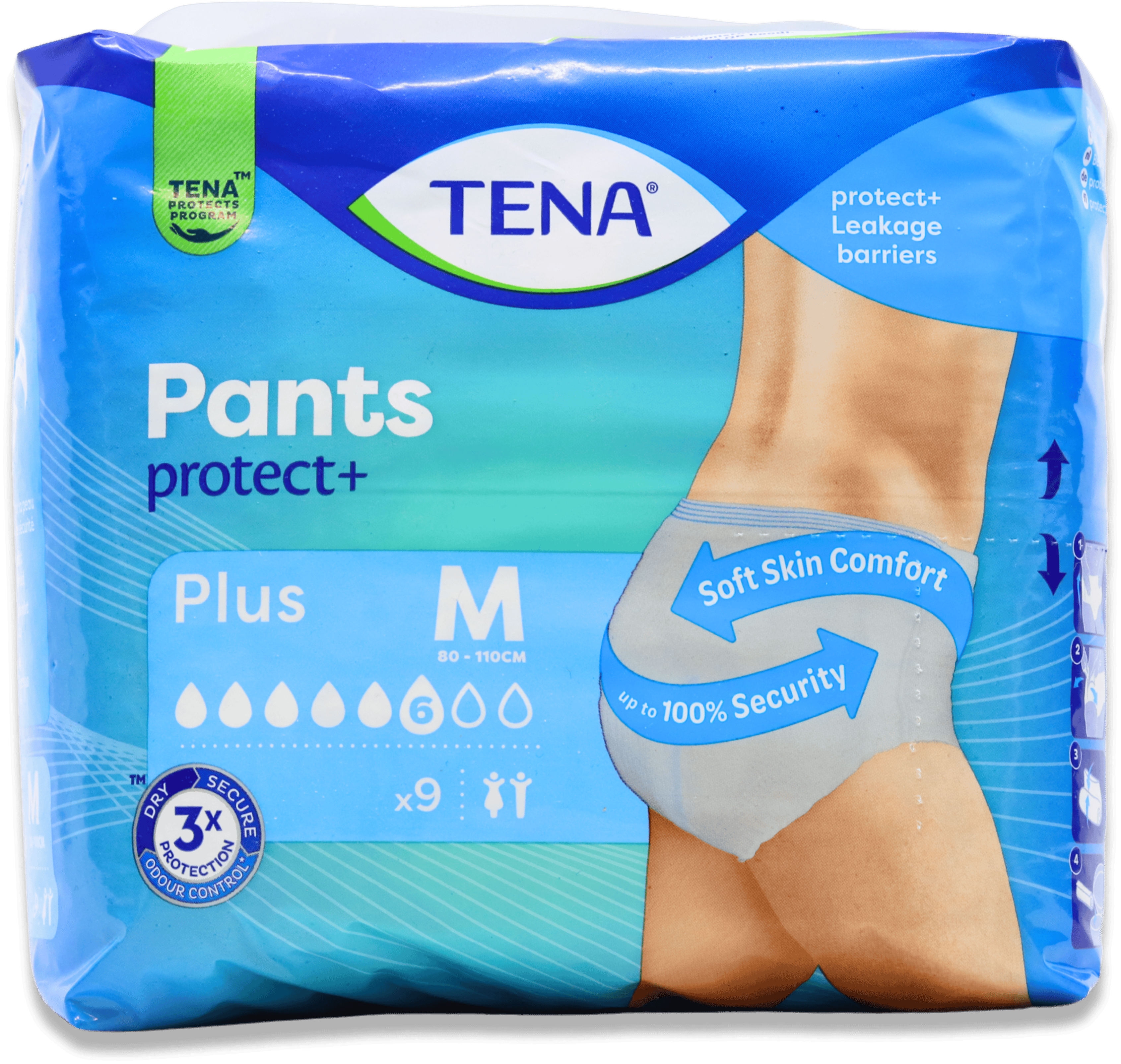 Tena Pants Protect+ Plus Medium 9 Pack