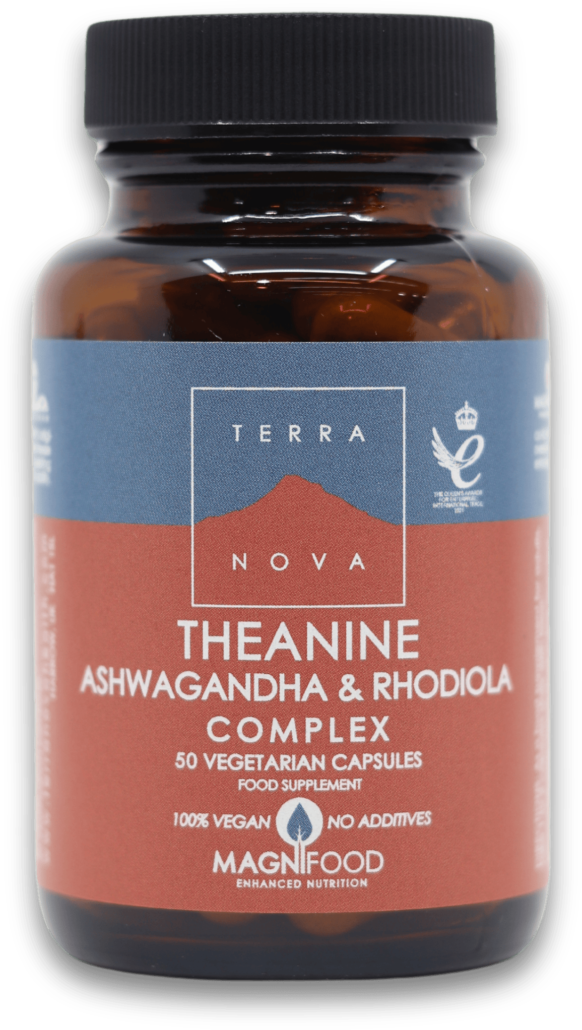 Terranova Theanine Ashwagandha & Rhodiola Complex 50 Vegetarian Capsules