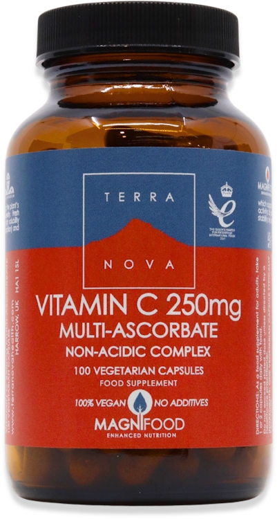 Terranova Vitamin C 250mg Multi-Ascorbate Complex (Non Acidic) 100 Capsules
