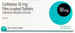 Teva Cetirizine 10mg Hay Fever Allergy Relief 30 Tablets