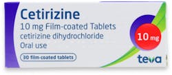 Teva Cetirizine 10mg Hay Fever Allergy Relief 30 Tablets