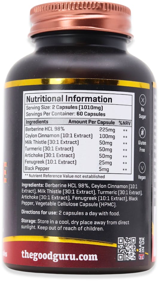 The Good Guru High Strength Berberine 98% HCL 60 Capsules - 2