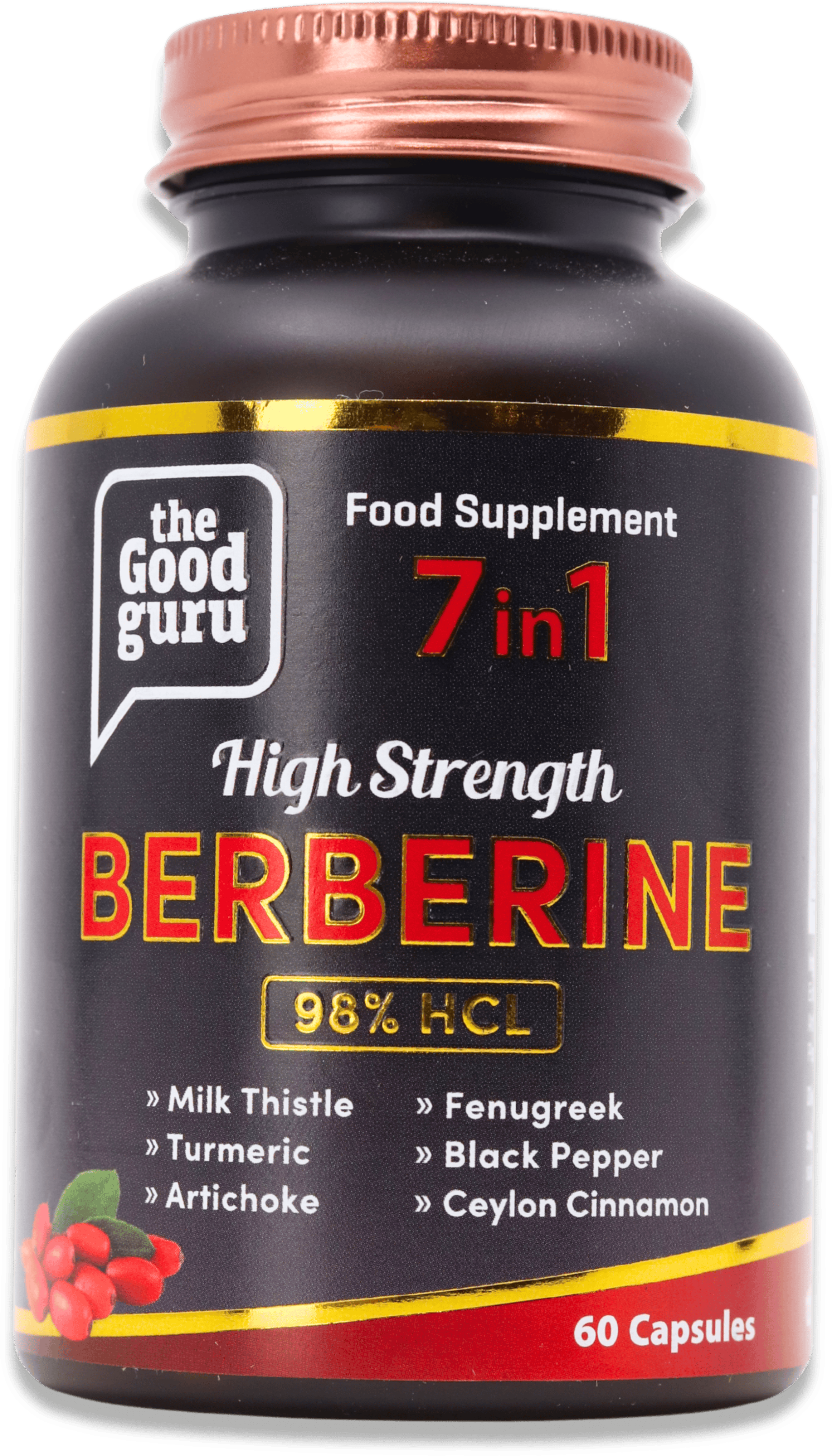 The Good Guru High Strength Berberine 98% HCL 60 Capsules