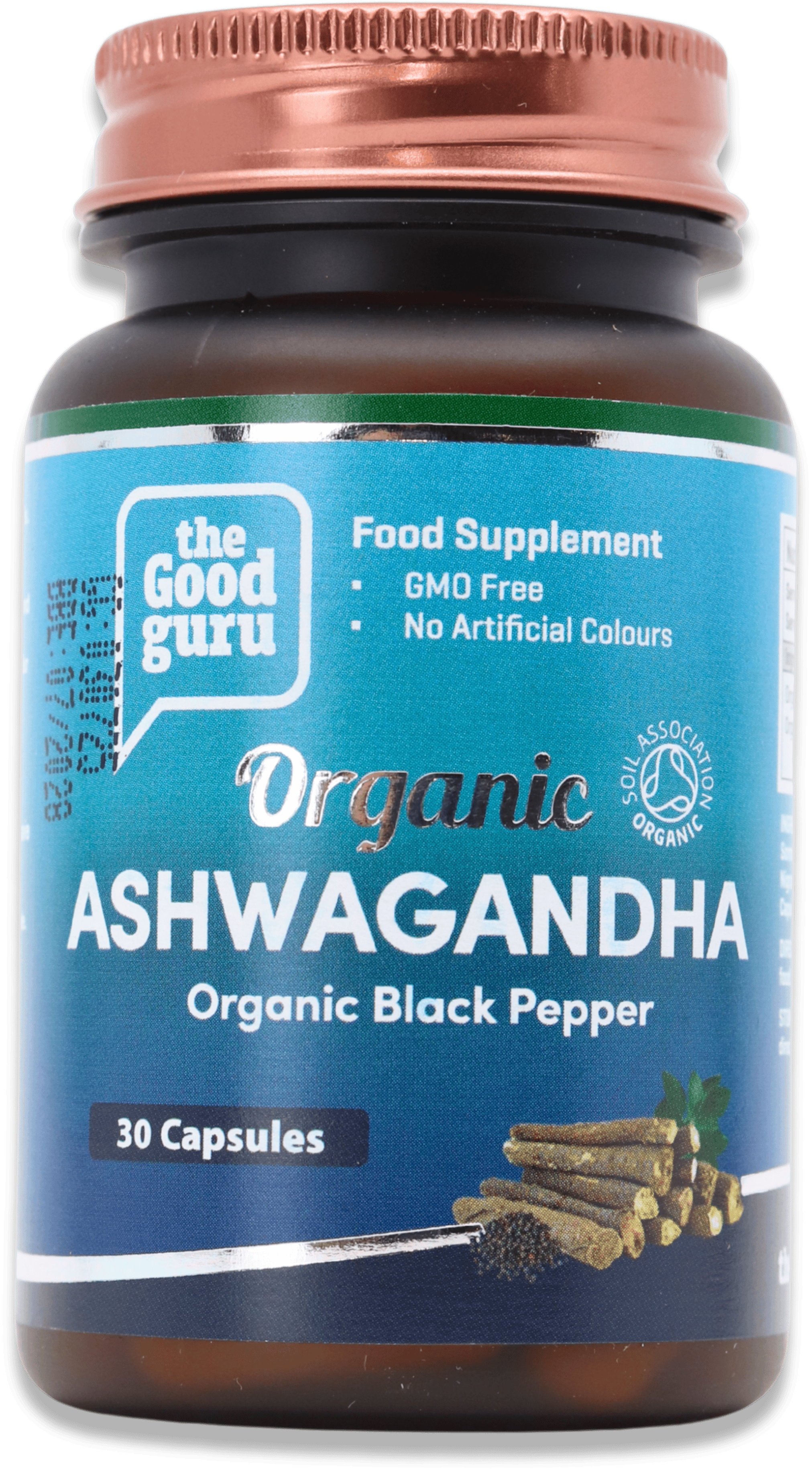 The Good Guru Organic Ashwaganda & Black Pepper 30 Capsules