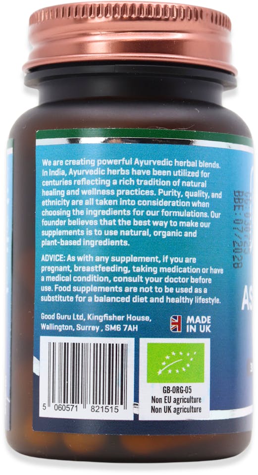 The Good Guru Organic Ashwaganda & Black Pepper 30 Capsules - 3