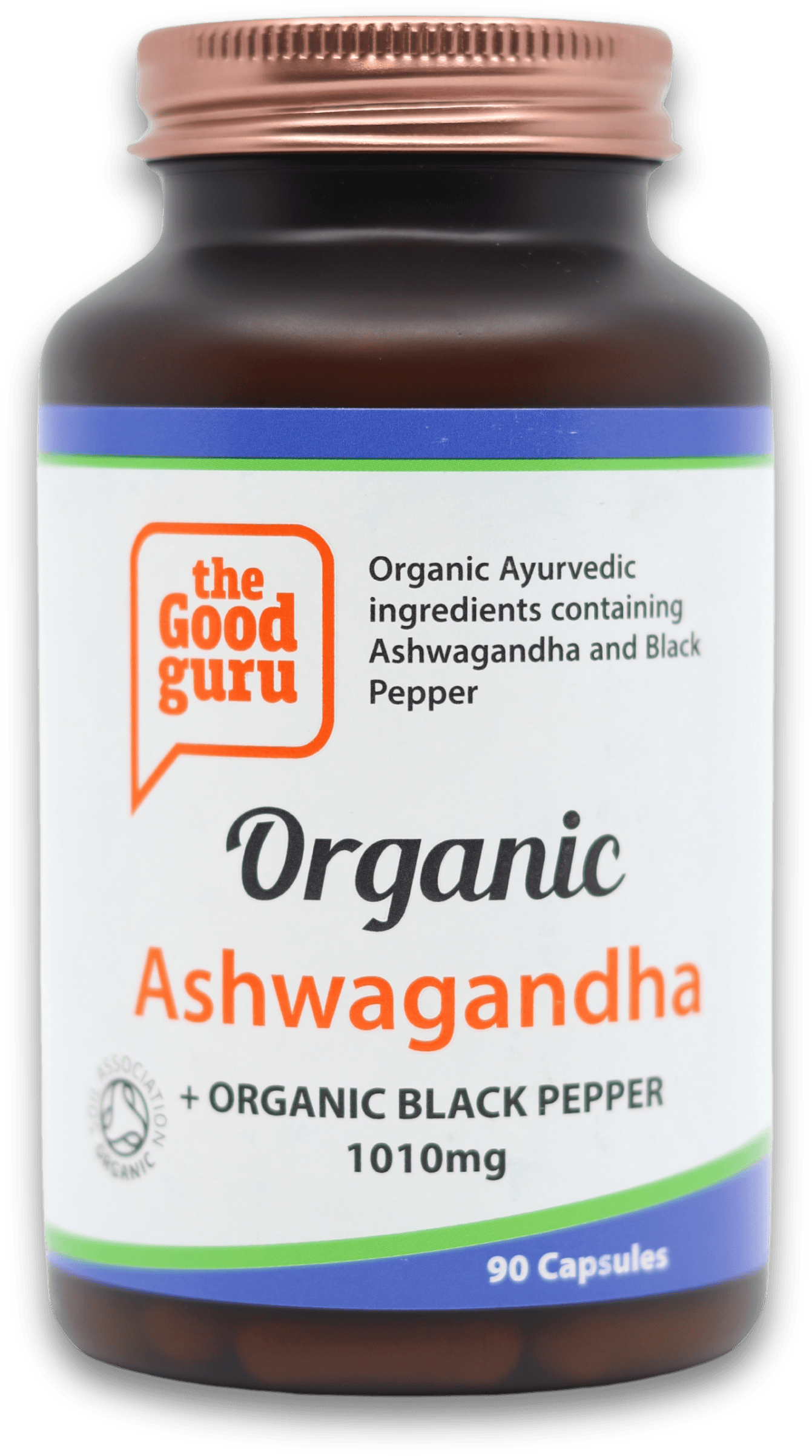 The Good Guru Organic Ashwagandha + Black Pepper 90 Capsules