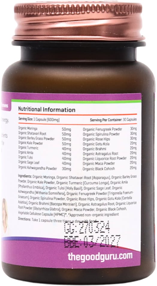 The Good Guru Organic MultiVitamin for Women 30 Capsules - 3