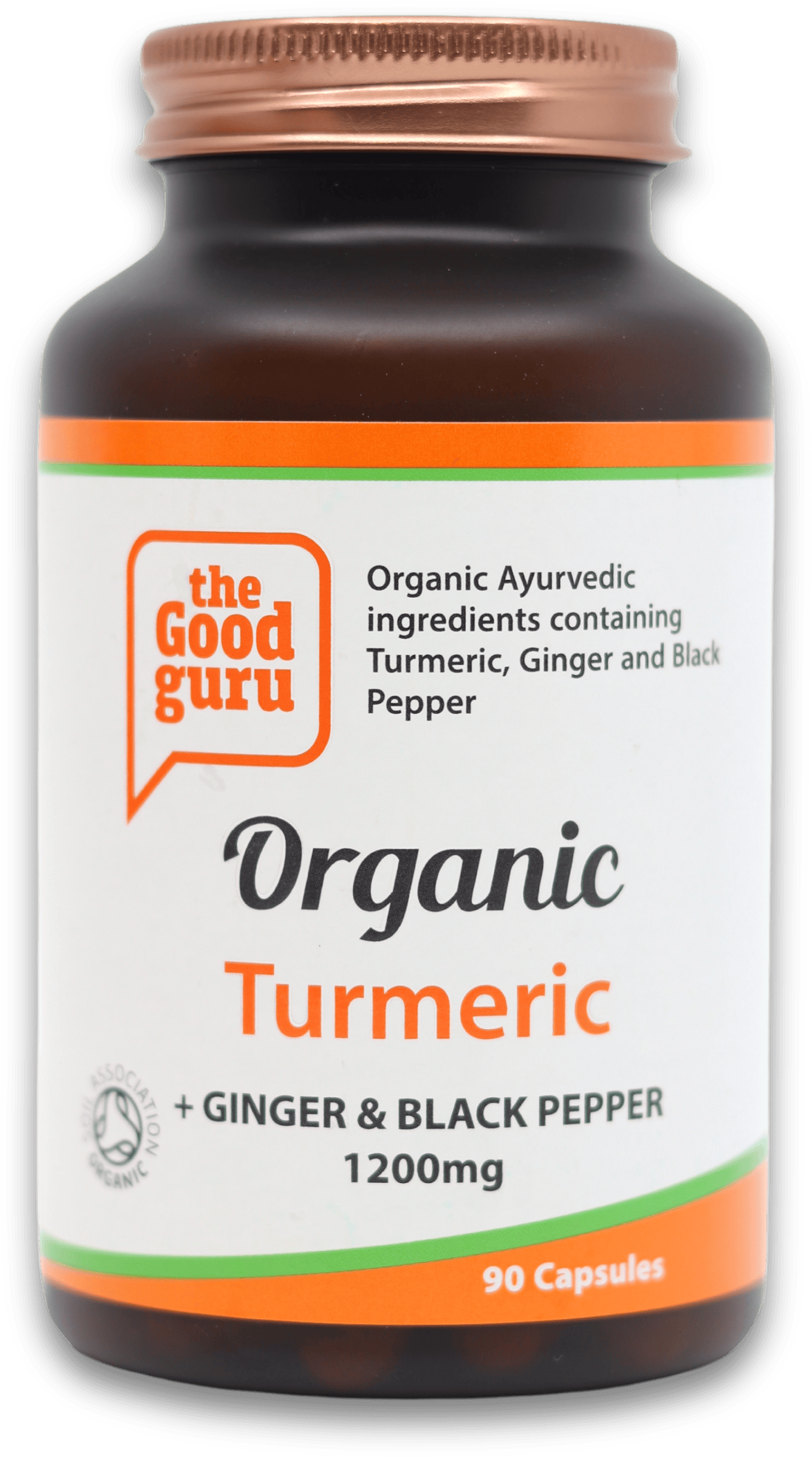 The Good Guru Organic Turmeric, Ginger + Black Pepper 90 Capsules