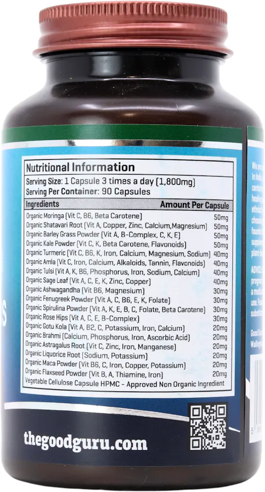 The Good Guru Organic Multivitamins for Women 90 Capsules - 2